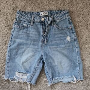 PTCL Women's Light Blue Ripped Jean Shorts Size 27